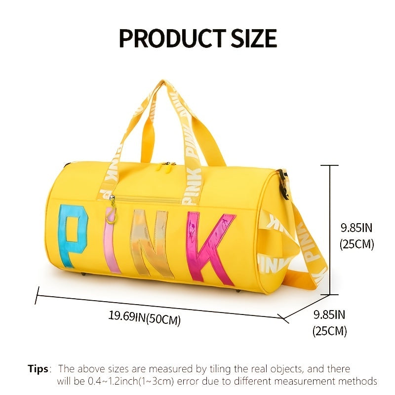 Pink Duffle Bag Laser Sport Fitness Bag Yoga Bag For Workout And Travel - Sports & Outdoors ShopOnlyDeal