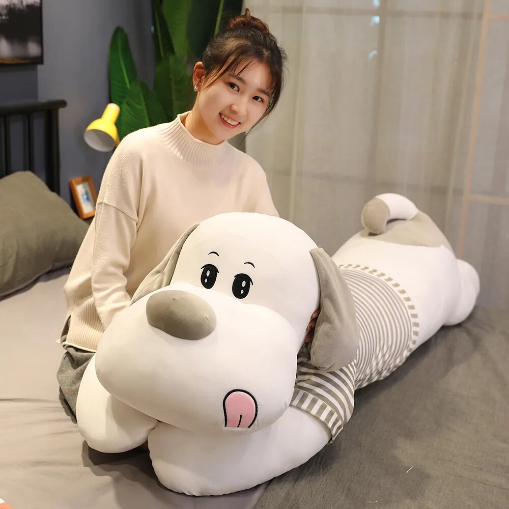 Cute Lying Prone Dog Plush Toy 1M Stuffed Animal Doll Cartoon Puppy Soft Pillow Kids Baby Hug Doll Girl Birthday Christmas Gift ShopOnlyDeal