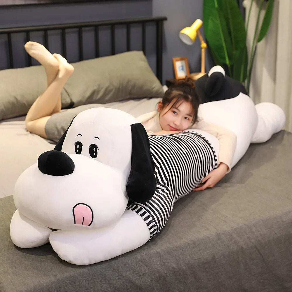 Cute Lying Prone Dog Plush Toy 1M Stuffed Animal Doll Cartoon Puppy Soft Pillow Kids Baby Hug Doll Girl Birthday Christmas Gift ShopOnlyDeal