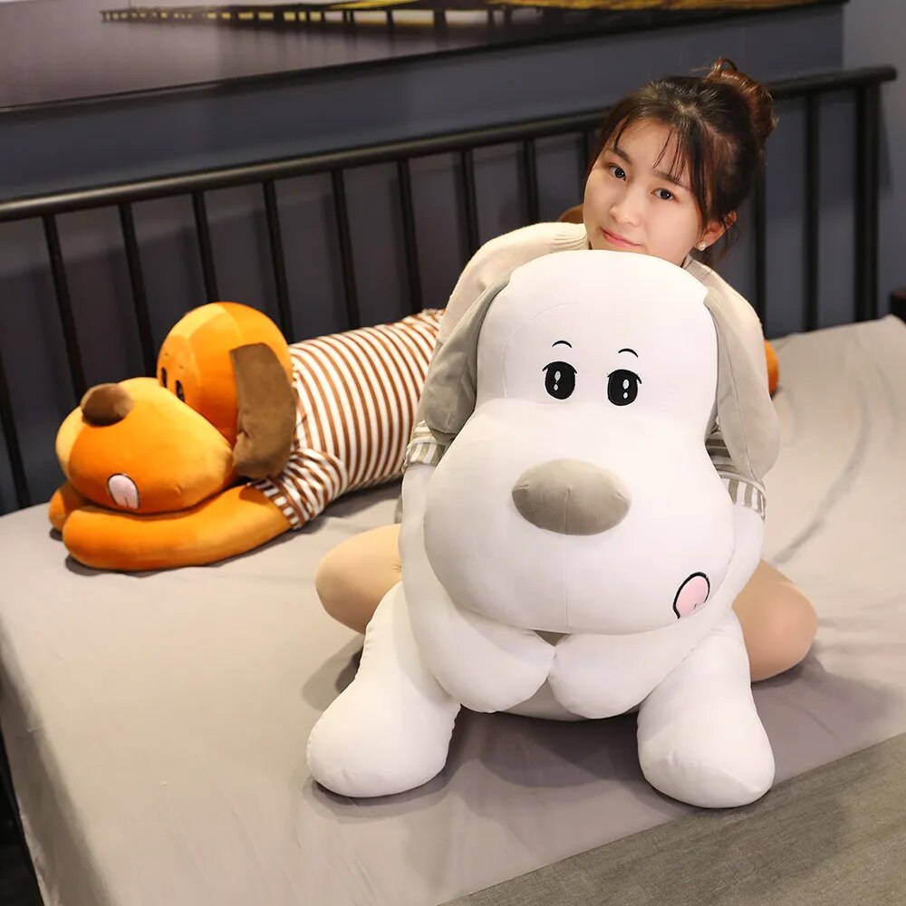 Cute Lying Prone Dog Plush Toy 1M Stuffed Animal Doll Cartoon Puppy Soft Pillow Kids Baby Hug Doll Girl Birthday Christmas Gift ShopOnlyDeal