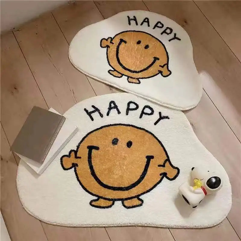 Adorable Animal Pattern Bath Rug  (1pcs) - Imitation Cashmere Floor Mat with Cartoon Design, Thickened Water Absorbent Non-Slip Bathroom Mat for Cozy Comfort ShopOnlyDeal