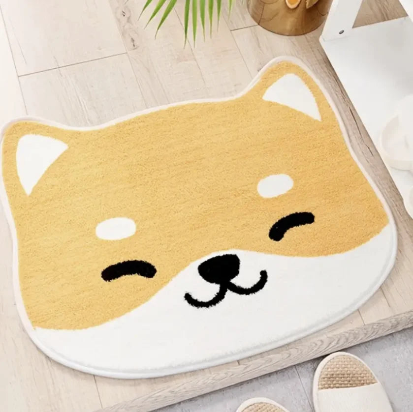 Adorable Animal Pattern Bath Rug  (1pcs) - Imitation Cashmere Floor Mat with Cartoon Design, Thickened Water Absorbent Non-Slip Bathroom Mat for Cozy Comfort ShopOnlyDeal