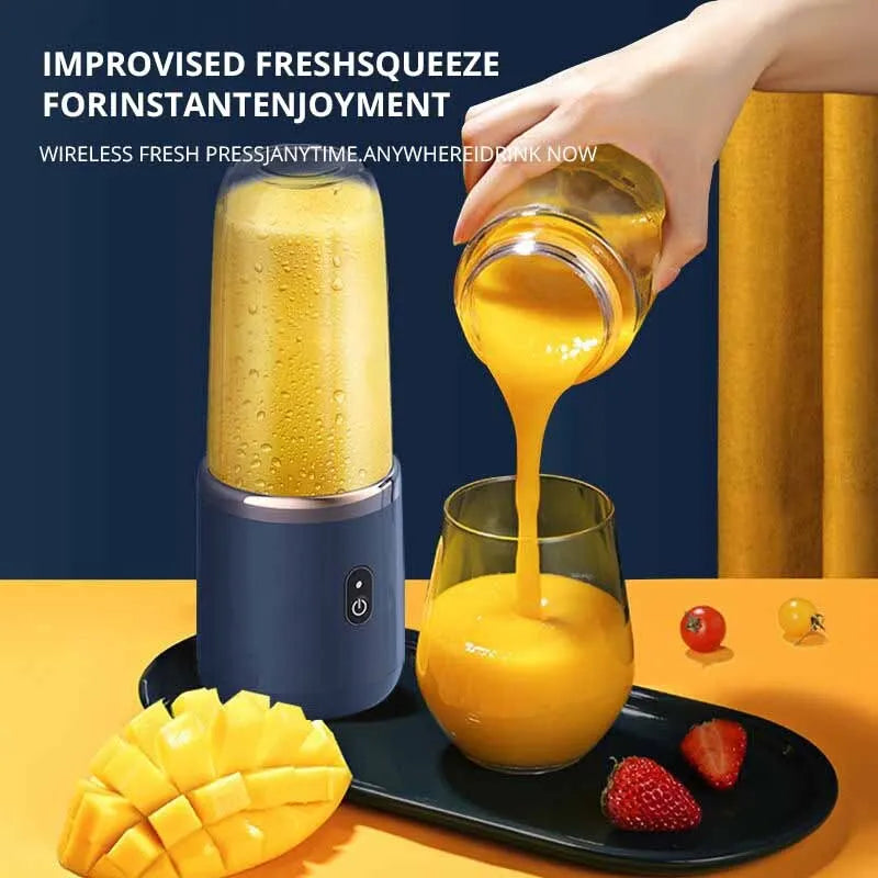 Portable Small 1pc Blue/Pink Electric Juicer Stainless Steel Blade Cup Juicer Fruit Automatic Smoothie Blender Kitchen Tool Cutesliving Store