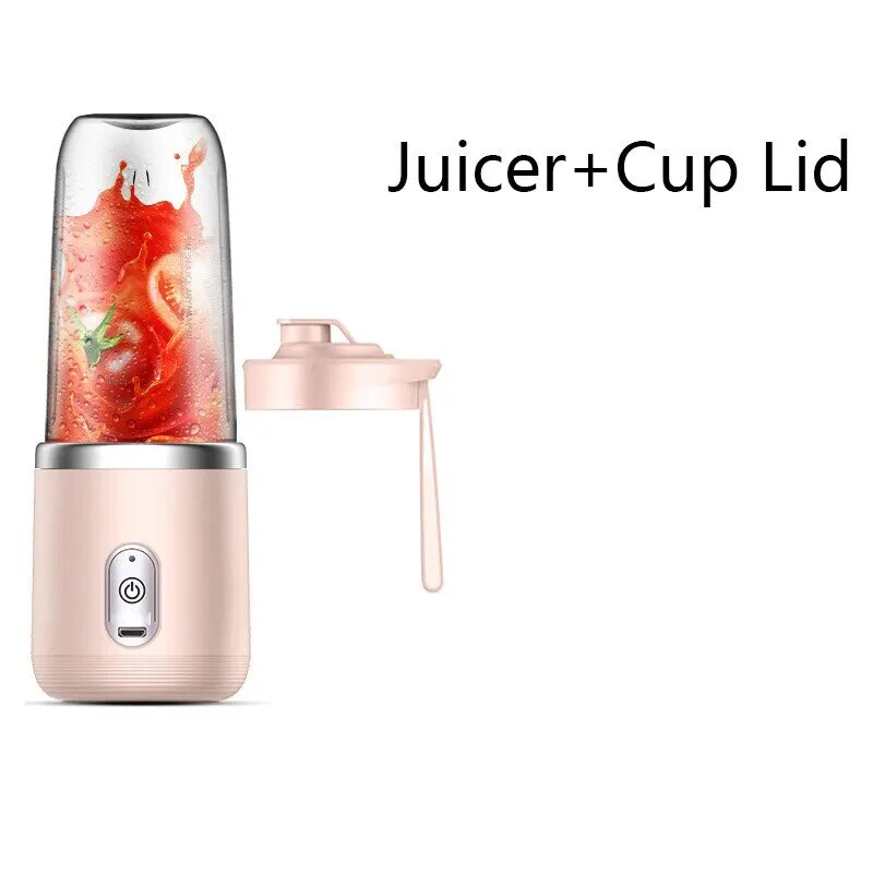 Portable Small 1pc Blue/Pink Electric Juicer Stainless Steel Blade Cup Juicer Fruit Automatic Smoothie Blender Kitchen Tool Cutesliving Store