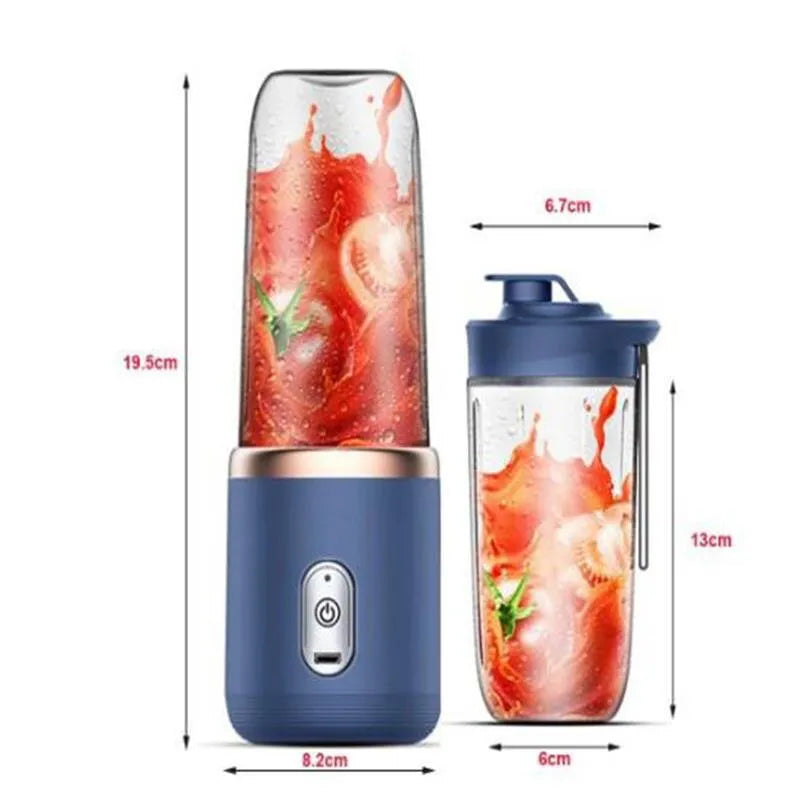 Portable Small 1pc Blue/Pink Electric Juicer Stainless Steel Blade Cup Juicer Fruit Automatic Smoothie Blender Kitchen Tool Cutesliving Store