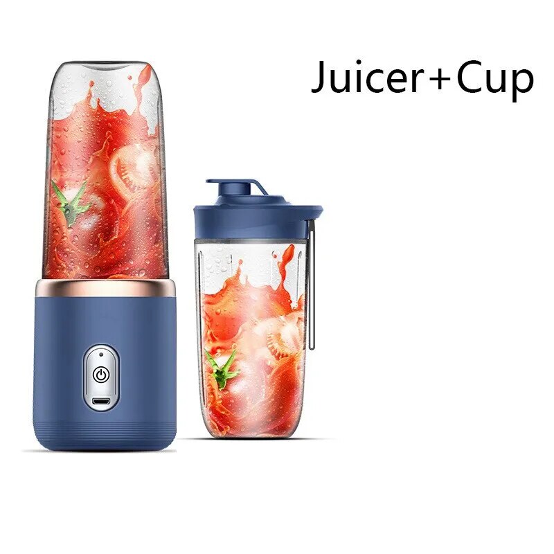 Portable Small 1pc Blue/Pink Electric Juicer Stainless Steel Blade Cup Juicer Fruit Automatic Smoothie Blender Kitchen Tool Cutesliving Store