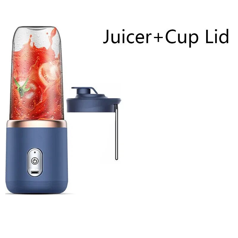 Portable Small 1pc Blue/Pink Electric Juicer Stainless Steel Blade Cup Juicer Fruit Automatic Smoothie Blender Kitchen Tool Cutesliving Store