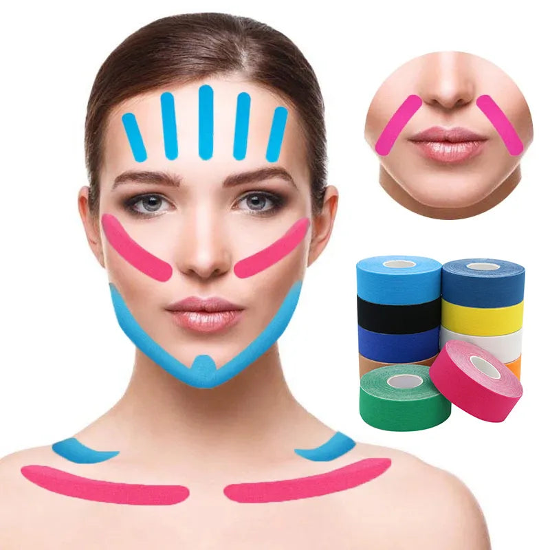 2.5CM*5M Kinesiology Tape for Face V Line Neck Eyes Lifting Wrinkle Remover Sticker Tape Face Skin Care Tool Bandagem Elastica ShopOnlyDeal