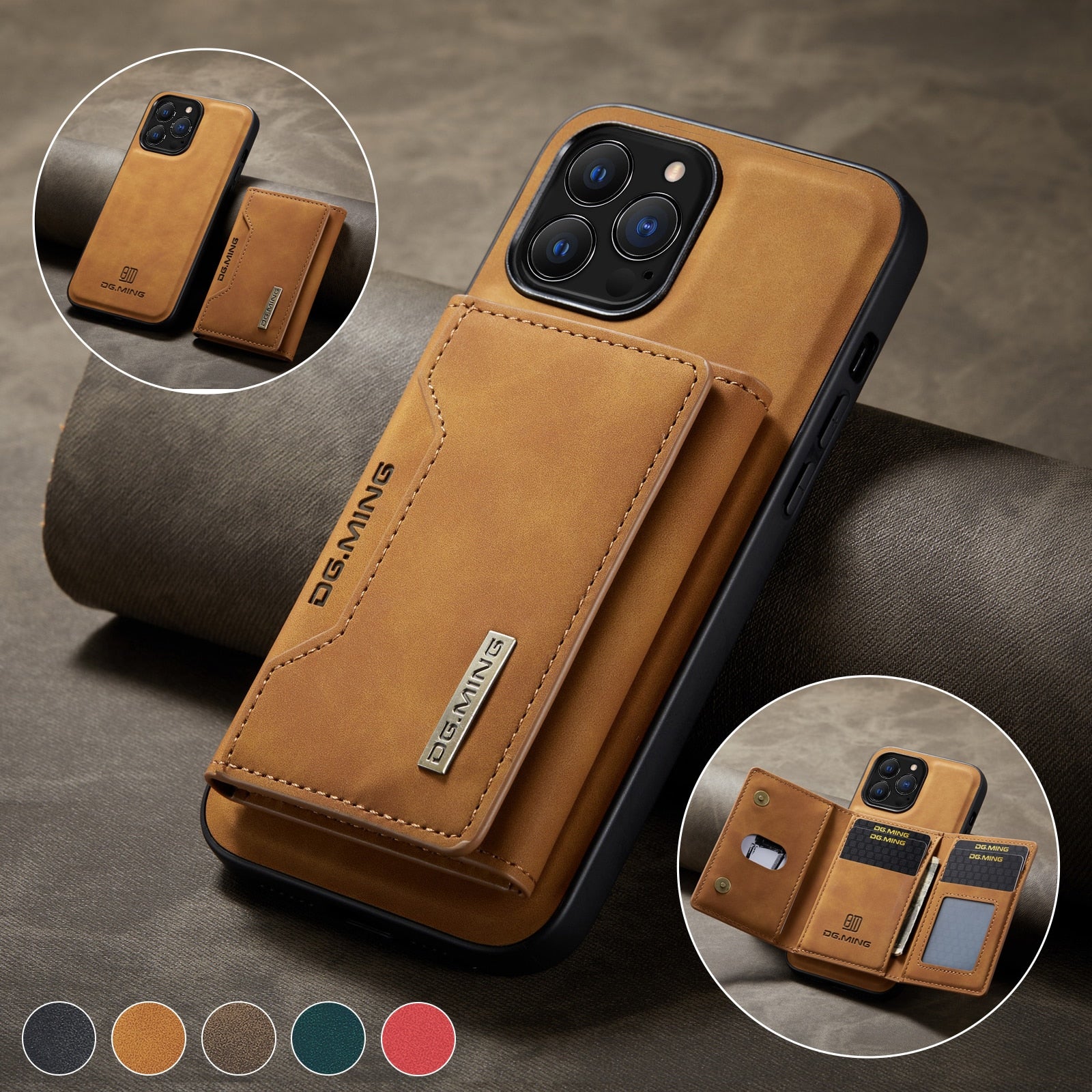 2 In 1 Detachable Magnetic Leather Case for IPhone 13 12 14 11 Pro Max Xs XR 7 8 Plus Se2020 Wallet Cover Cards Holder Pocket ShopOnlyDeal