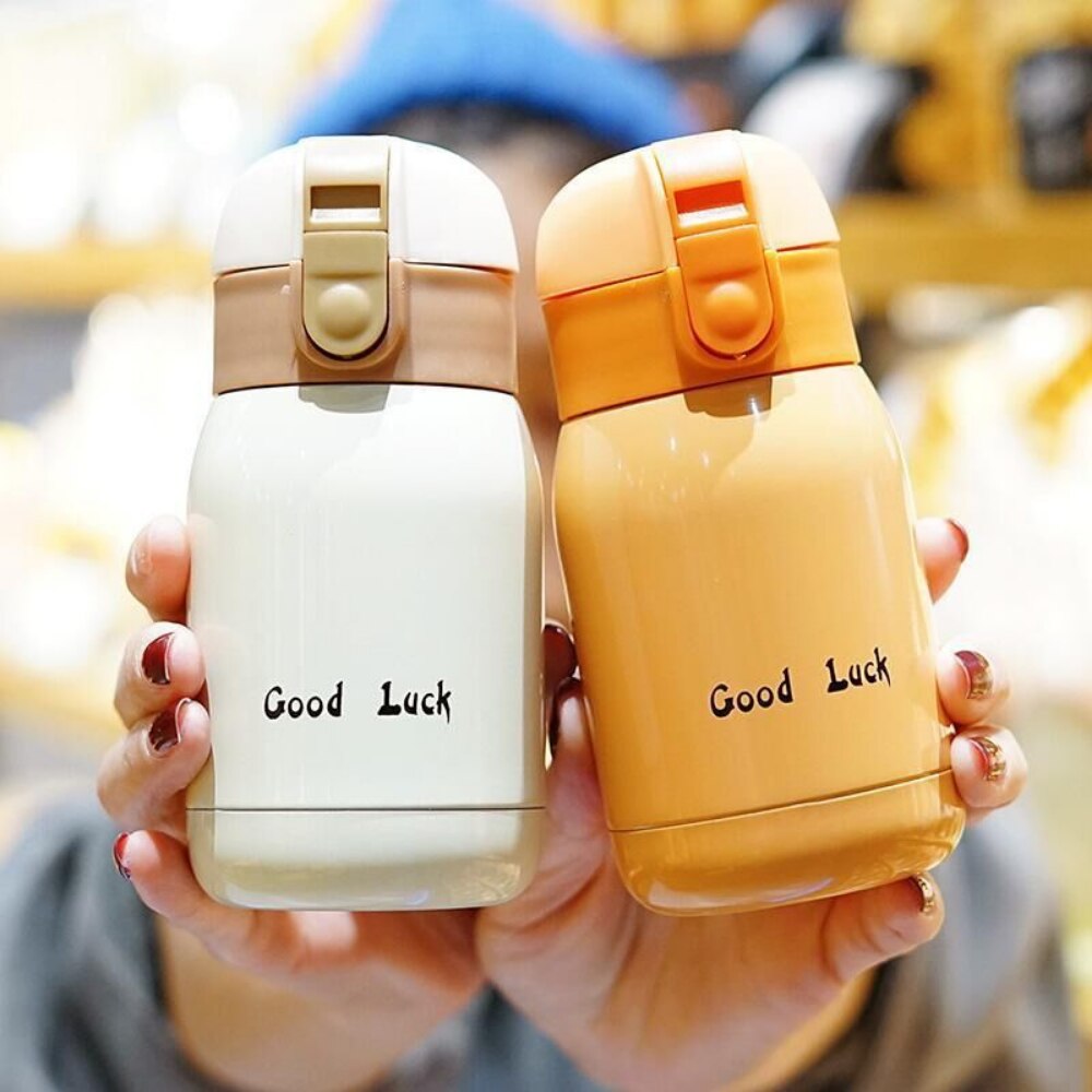 Cute Candy Mini Thermos Cup Kids Cartoon Hot Water Bottle 200ml/360ml Stainless Steel Thermal Coffee Mug Vacuum Flask Insulated Uptrends