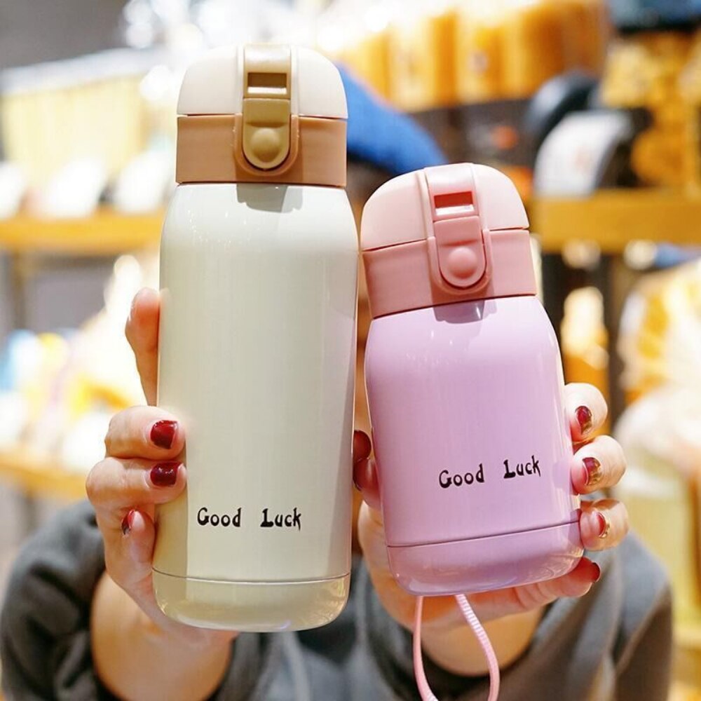 Cute Candy Mini Thermos Cup Kids Cartoon Hot Water Bottle 200ml/360ml Stainless Steel Thermal Coffee Mug Vacuum Flask Insulated Uptrends