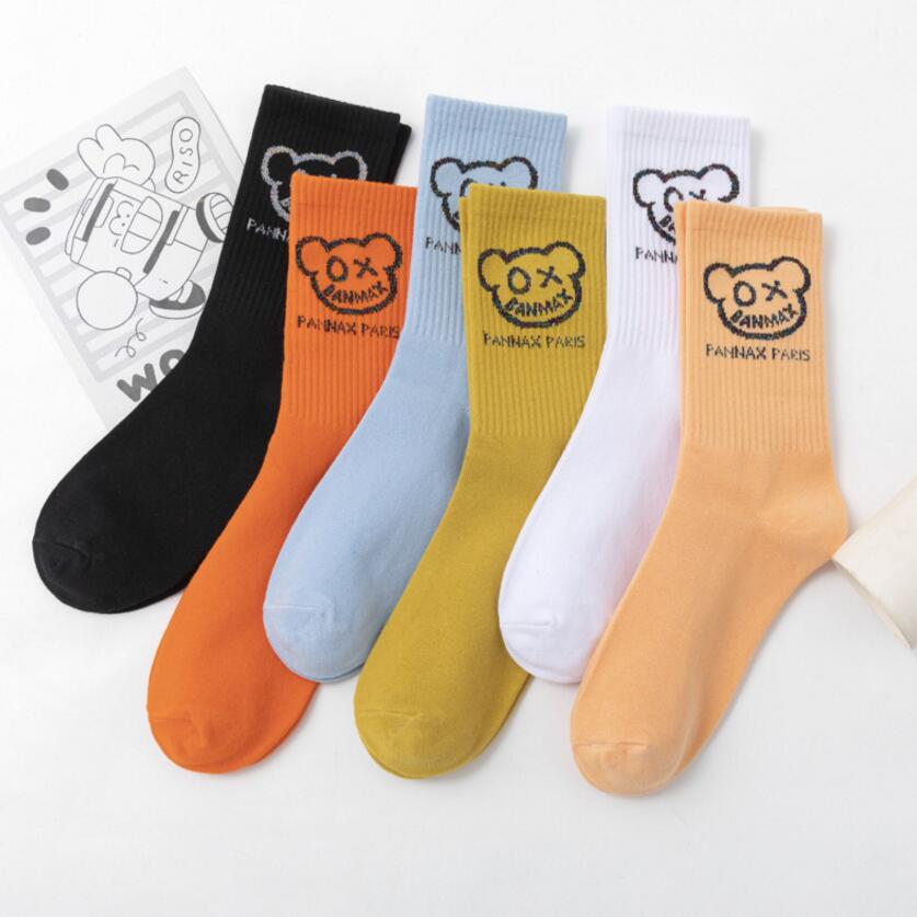 Bear Graffiti Trendy Women&#39;s Socks Male Female Couples Movement trend Casual Cotton Socks 3 pair/Box 2022 New Lovely Little ShopOnlyDeal