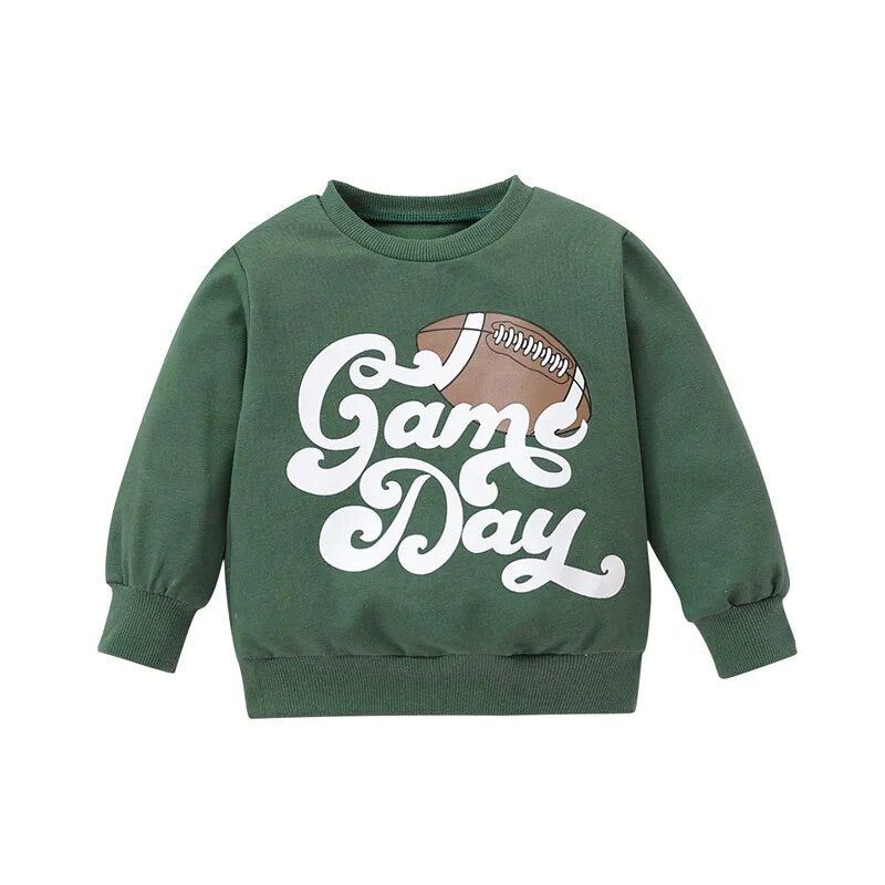 Football Sweater 0-3 Years Old Toddler Baby Boy Girl Autumn Season Sweatshirt Long Sleeve Rugby Print Game Day Clothes ShopOnlyDeal