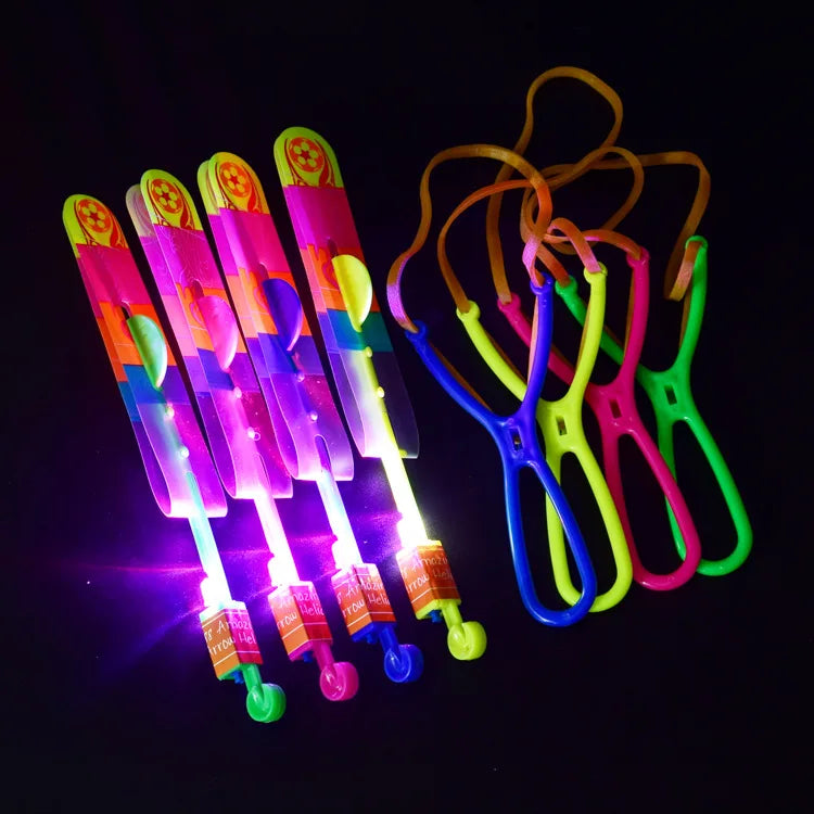 Amazing Light Toy Glowing Helicopter Slingshot Led Light Arrow Rocket Helicopter Flying Toy Kids Party Birthday Gift ShopOnlyDeal