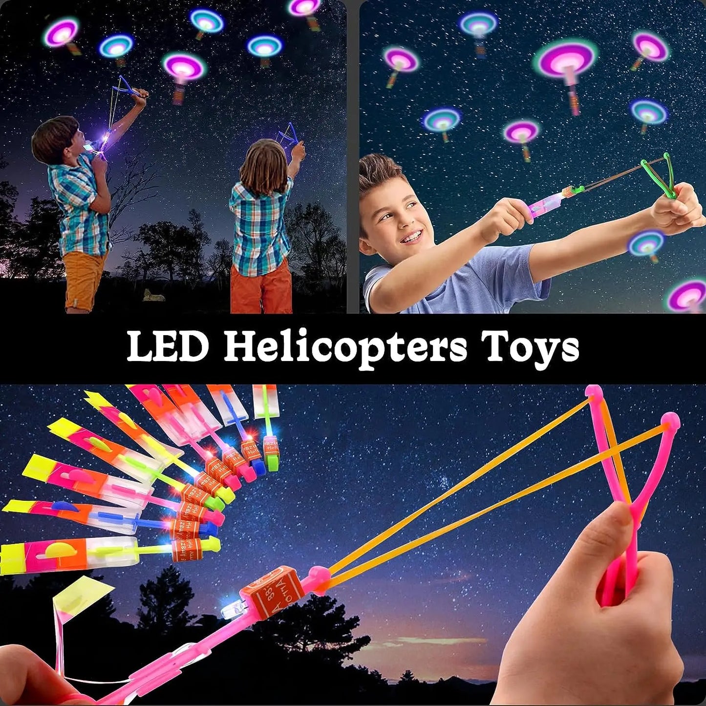 Amazing Light Toy Glowing Helicopter Slingshot Led Light Arrow Rocket Helicopter Flying Toy Kids Party Birthday Gift ShopOnlyDeal