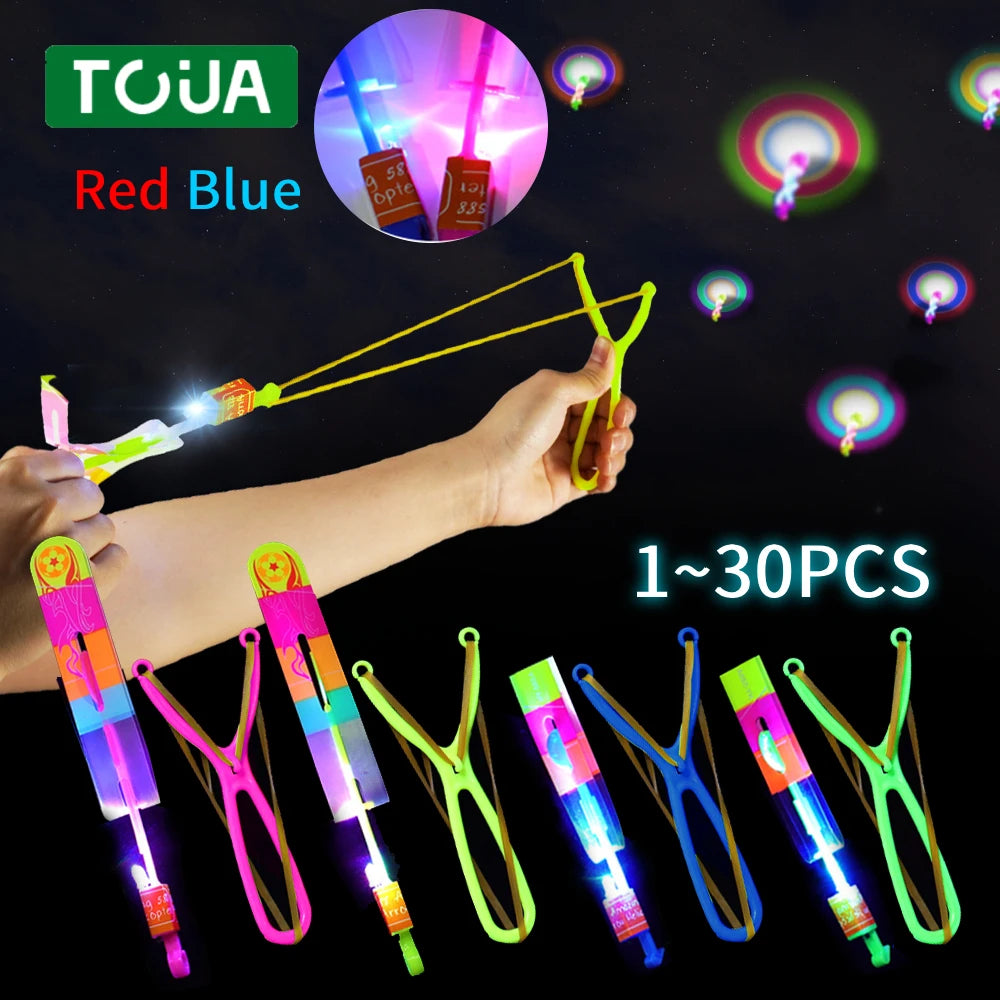 Amazing Light Toy Glowing Helicopter Slingshot Led Light Arrow Rocket Helicopter Flying Toy Kids Party Birthday Gift ShopOnlyDeal