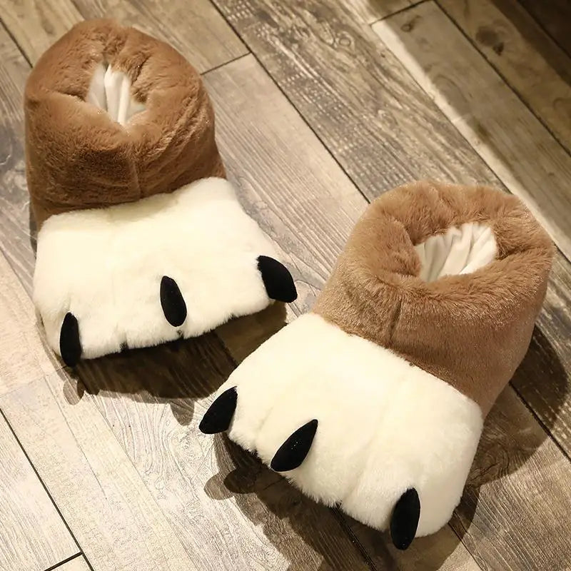 2023 Fun Animals Bear Paw Ankle Boots Slippers Winter Female House Furry Fur Girls Home Floor Fluffy Bear Paw Claw Flip Flops Shop1102263285 Store