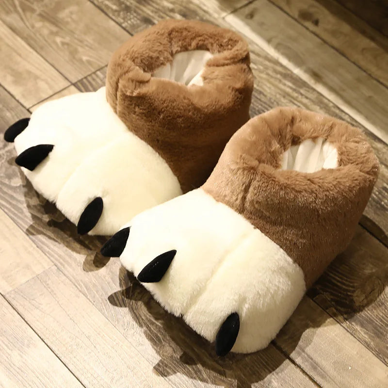 2023 Fun Animals Bear Paw Ankle Boots Slippers Winter Female House Furry Fur Girls Home Floor Fluffy Bear Paw Claw Flip Flops Shop1102263285 Store