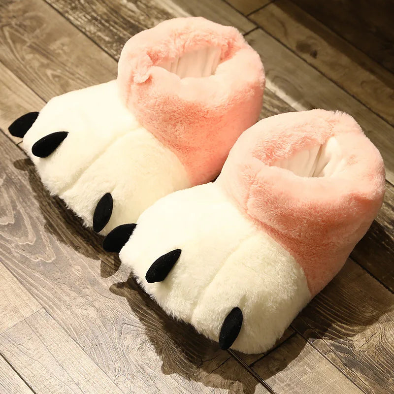 2023 Fun Animals Bear Paw Ankle Boots Slippers Winter Female House Furry Fur Girls Home Floor Fluffy Bear Paw Claw Flip Flops Shop1102263285 Store