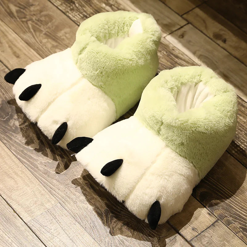 2023 Fun Animals Bear Paw Ankle Boots Slippers Winter Female House Furry Fur Girls Home Floor Fluffy Bear Paw Claw Flip Flops Shop1102263285 Store