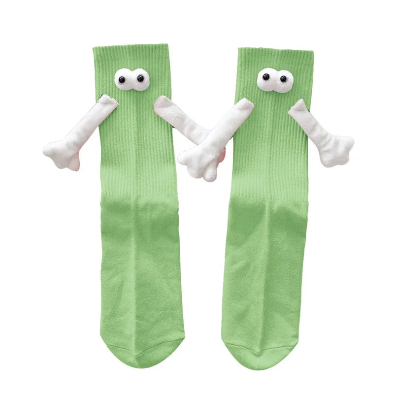 Magnetic Suction Hand In Hand Socks Dopamine Color Girl Holding Hands Sock Harajuku Cute Couple Cotton Sock Christmas Gifts ShopOnlyDeal