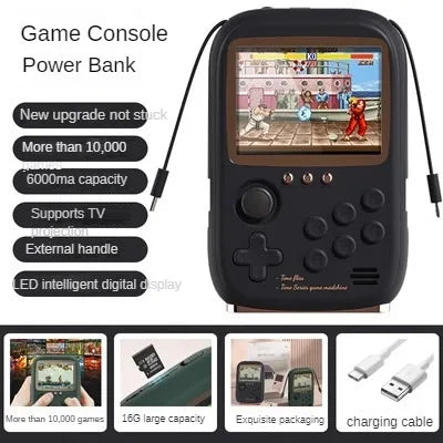 Mini Game Power Bank Portable Retro handheld Game Console 6000Mah capacity 3.2 Inch Soft Light Color Screen 10000+ Game ShopOnlyDeal