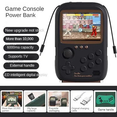 Mini Game Power Bank Portable Retro handheld Game Console 6000Mah capacity 3.2 Inch Soft Light Color Screen 10000+ Game ShopOnlyDeal