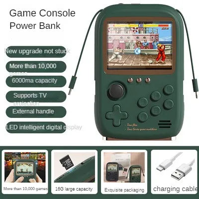 Mini Game Power Bank Portable Retro handheld Game Console 6000Mah capacity 3.2 Inch Soft Light Color Screen 10000+ Game ShopOnlyDeal