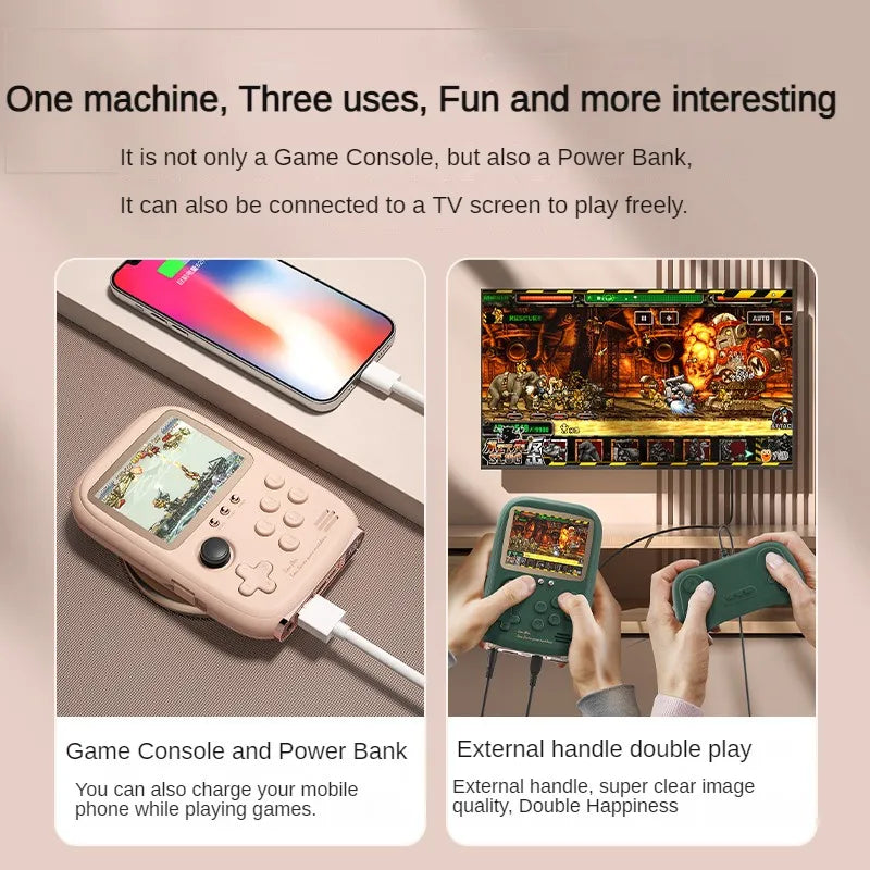 Mini Game Power Bank Portable Retro handheld Game Console 6000Mah capacity 3.2 Inch Soft Light Color Screen 10000+ Game ShopOnlyDeal