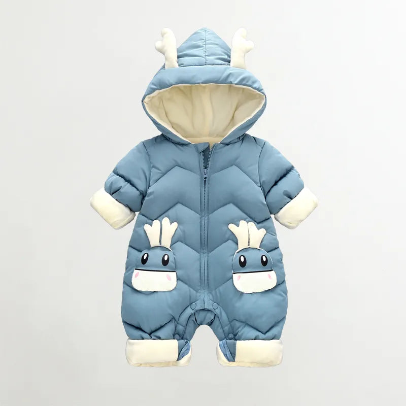 New born Baby Girl clothes Winter Snowsuit Plus Velvet Thick Baby Boys Jumpsuit 0-3 Years Romper boy Overalls Toddler Coat ShopOnlyDeal