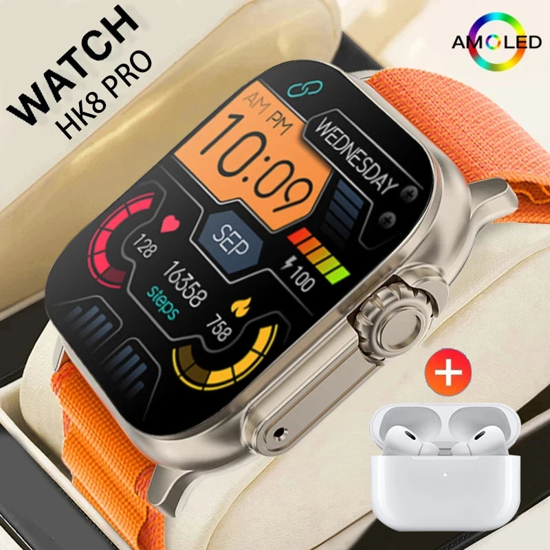 GeniTech™ P9 Smart Watch 49mm Series 8 2.3 " Screen High Refresh Rtae AMOLED Screen NFC Compass For Apple Watch IWO Ultra 8+Headset ShopOnlyDeal