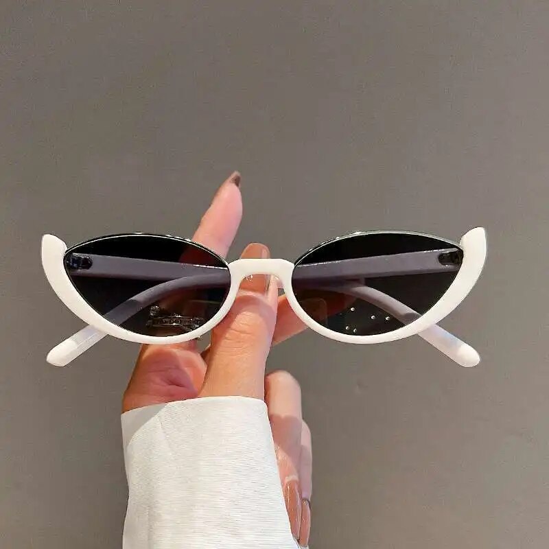 Retro Small Half Frame Sunglasses Women Cat Eye Sun Glasses 2023 Trendy Modern Eyewear Fashion Luxury Brand Designer Shades ShopOnlyDeal