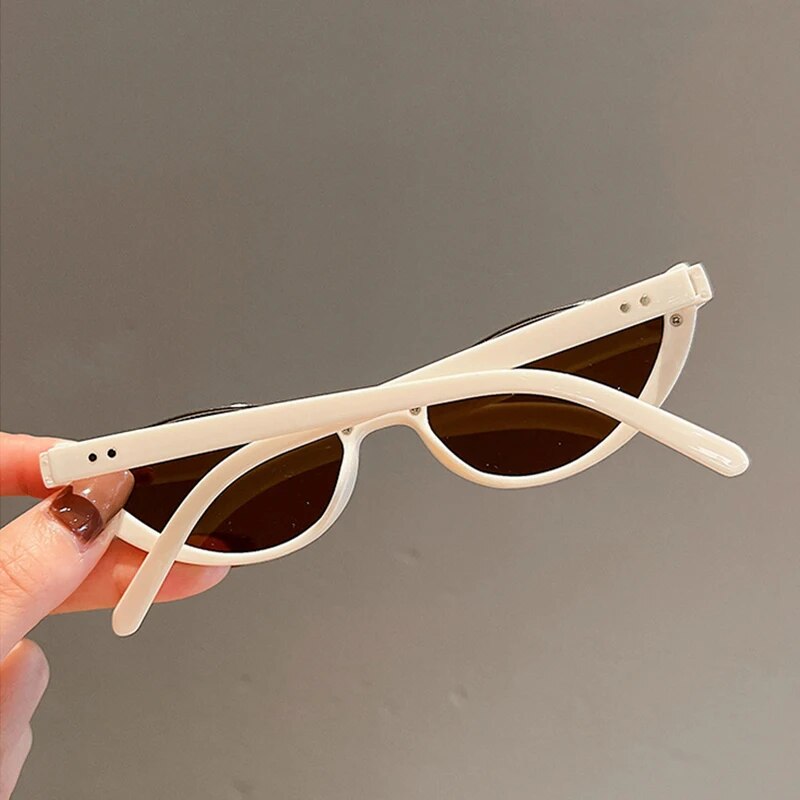 Retro Small Half Frame Sunglasses Women Cat Eye Sun Glasses 2023 Trendy Modern Eyewear Fashion Luxury Brand Designer Shades ShopOnlyDeal