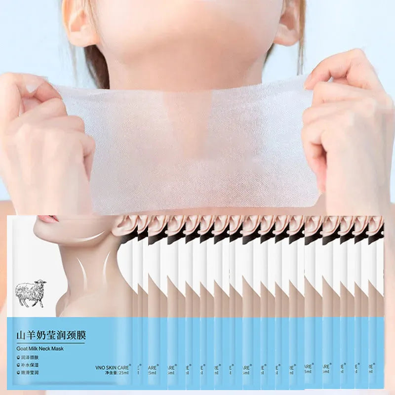 20pcs Goat Milk Neck Mask Collagen Firming Anti-Wrinkle Whitening Anti-aging Nech Masks Moisturizing Beauty Necks Skin Care ShopOnlyDeal