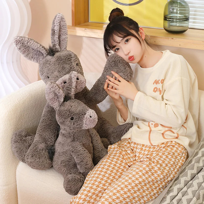 Donkey Plush Toy Cute Christmas Gift 23/40/60CM Cute Burro Peluche Toys Lovely Grey Dolls Stuffed Soft Animal for Baby Infant Birthday Room Decor Gifts ShopOnlyDeal