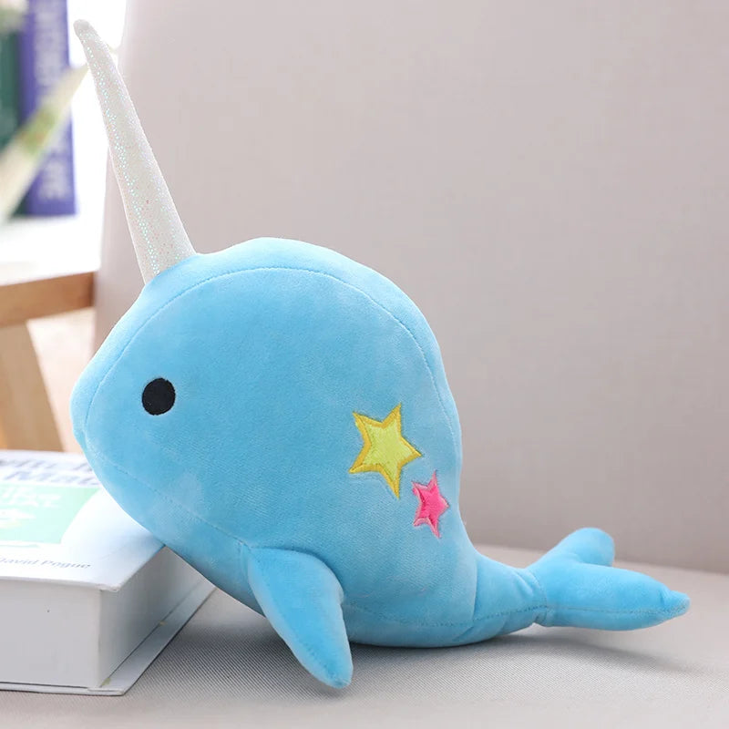 Unicorn Shark Plush Toy Cute 25-35cm Narwhal Whale Binary Star Doll Plush Toy Soft Animal Ocean Sea Stuffed Animals Toys for Children Christmas Gift Kid Gift ShopOnlyDeal