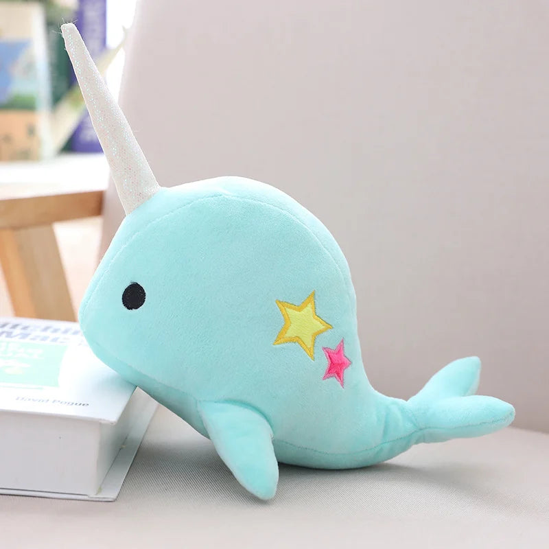 Unicorn Shark Plush Toy Cute 25-35cm Narwhal Whale Binary Star Doll Plush Toy Soft Animal Ocean Sea Stuffed Animals Toys for Children Christmas Gift Kid Gift ShopOnlyDeal