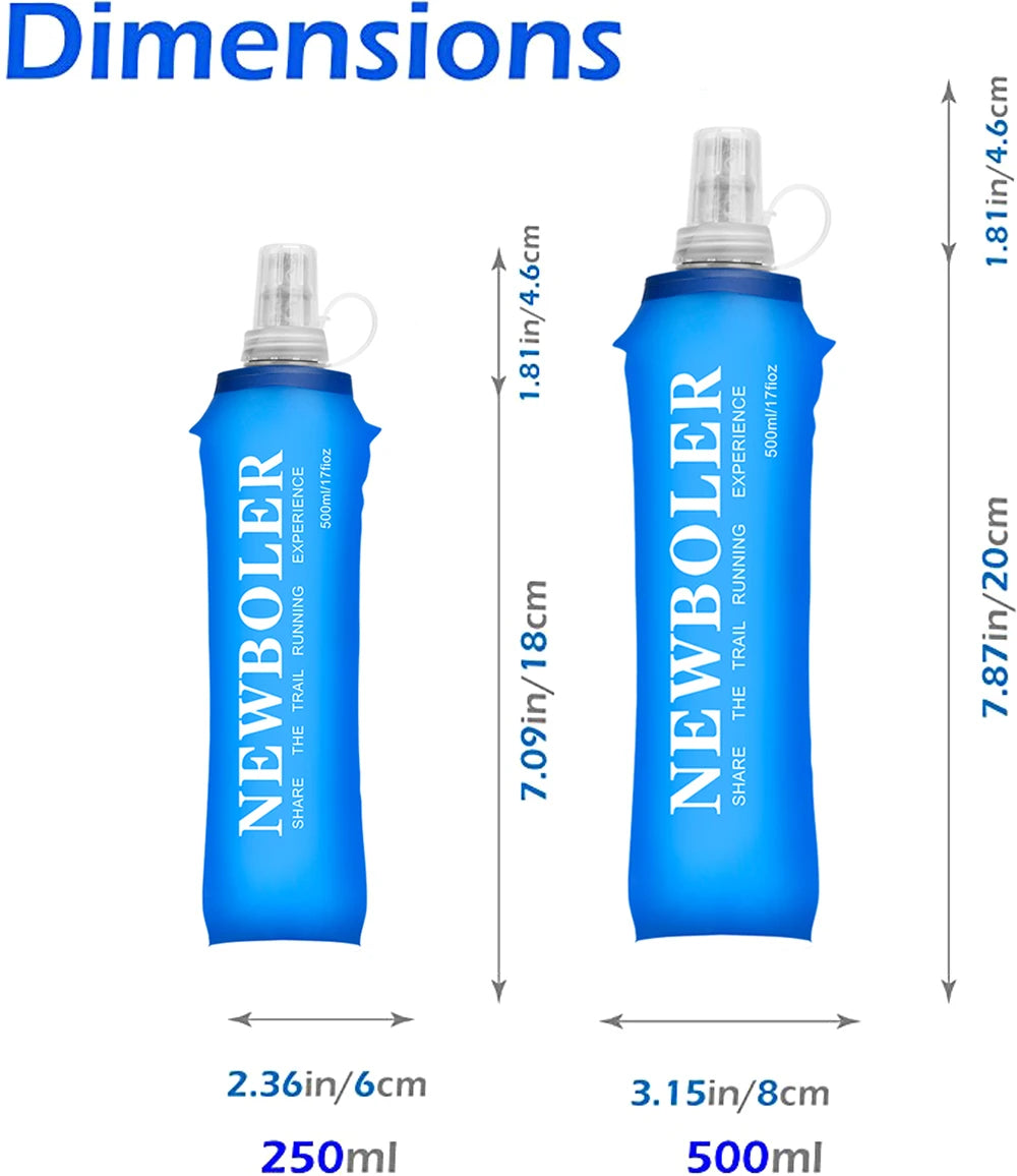 250ml 500ml  Soft Water Bottle Folding Collapsible TPU Soft Flask  For Running Hydration ack Waist Bag Vest SD09 SD10 ShopOnlyDeal