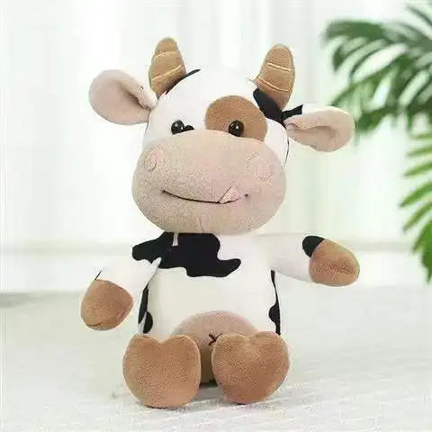 Cartoon Milk Cow Plush Doll Toy 26CM Cute Simulation Cattle Animals Plush Toys Soft Stuffed Sweater Cow Pillow Kids Birthday Gifts ShopOnlyDeal