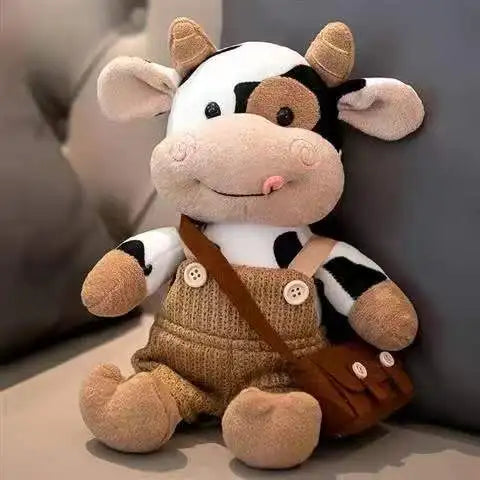 Cartoon Milk Cow Plush Doll Toy 26CM Cute Simulation Cattle Animals Plush Toys Soft Stuffed Sweater Cow Pillow Kids Birthday Gifts ShopOnlyDeal