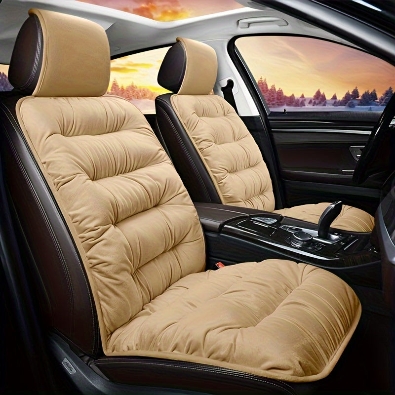 New Car Cushion Winter Plush Front Single Seat Thickened Winter Car Universal With Backrest Car Cushion Universal Seat Cover ShopOnlyDeal