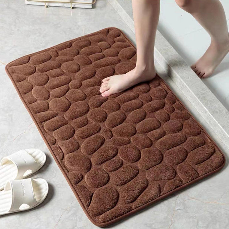 Soft And Comfortable Memory Foam Bath Rug With Cobblestone Embossment - Rapid Water Absorbent And Washable - Non-slip - Perfect For Shower Room And Bathroom Accessories, Fall Decor, Bathroom Decorations - Temu ShopOnlyDeal