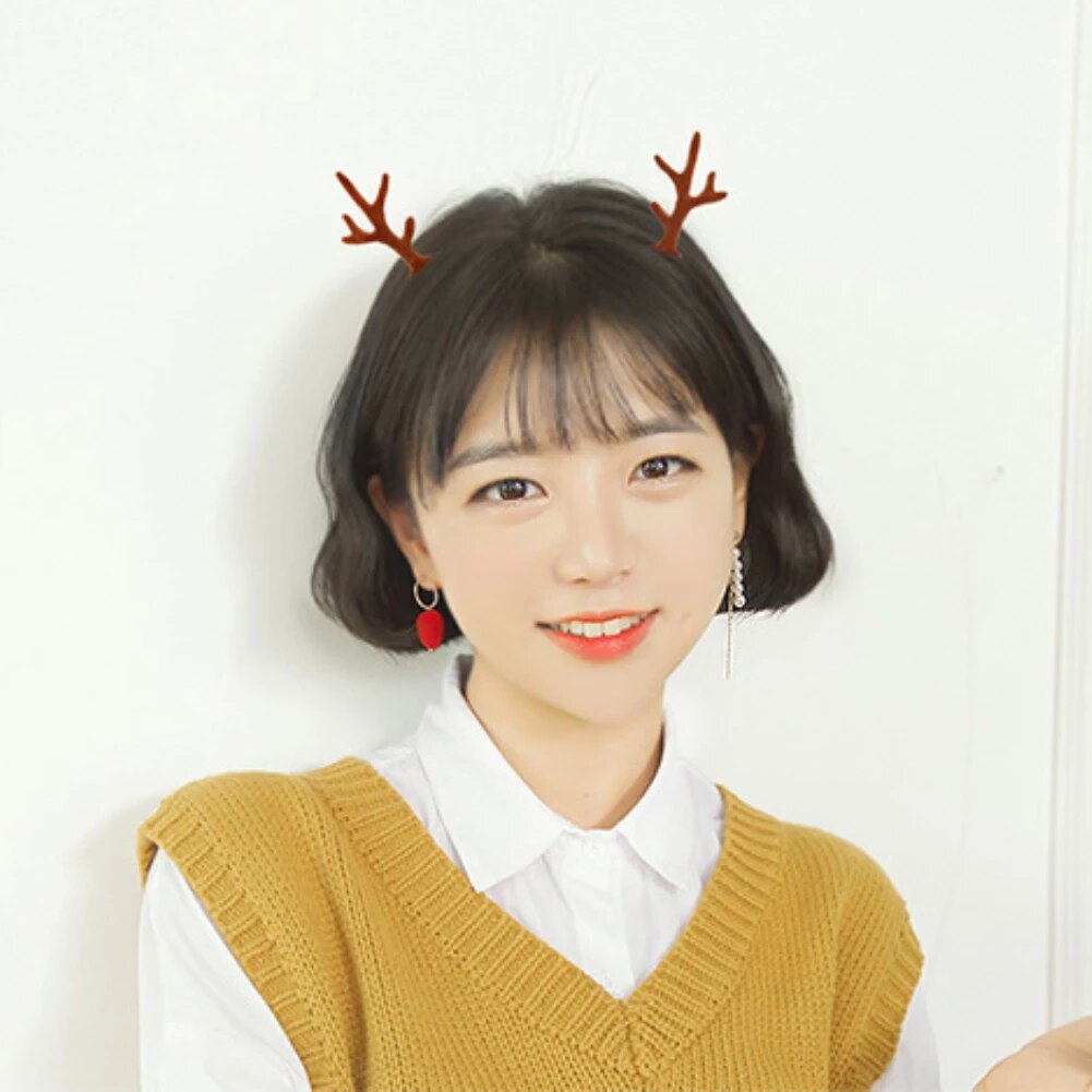 Christmas Elk Ear Hair Clip 2pcs/Set Fashion Women Girl Christmas Hairpin Xmas Party Barrettes For Kids Cosplay Headwear Gifts ShopOnlyDeal