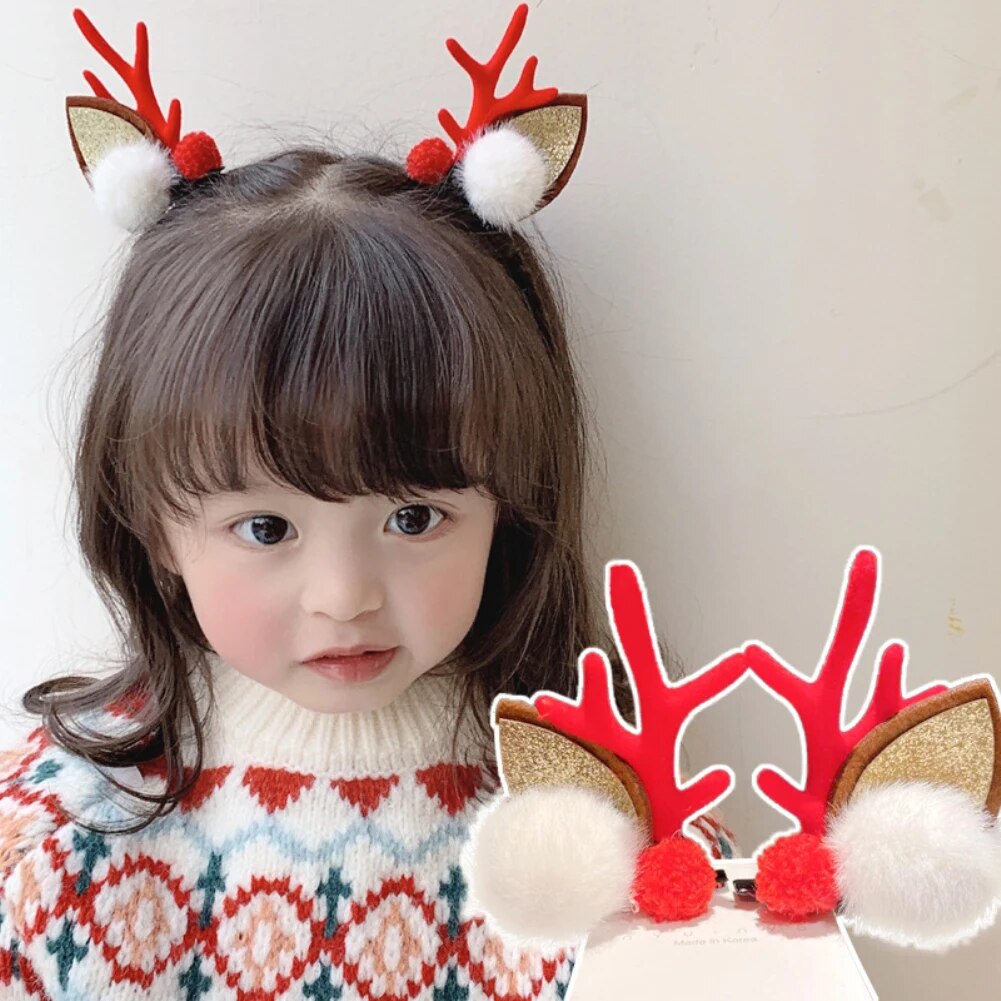 Christmas Elk Ear Hair Clip 2pcs/Set Fashion Women Girl Christmas Hairpin Xmas Party Barrettes For Kids Cosplay Headwear Gifts ShopOnlyDeal