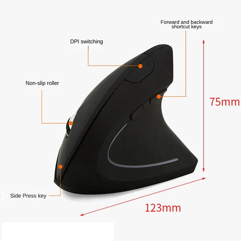 Ergonomic 2.4G Wireless Vertical Mouse: 3 DPI Levels, 6 Buttons for Optimal Comfort and Precision ShopOnlyDeal