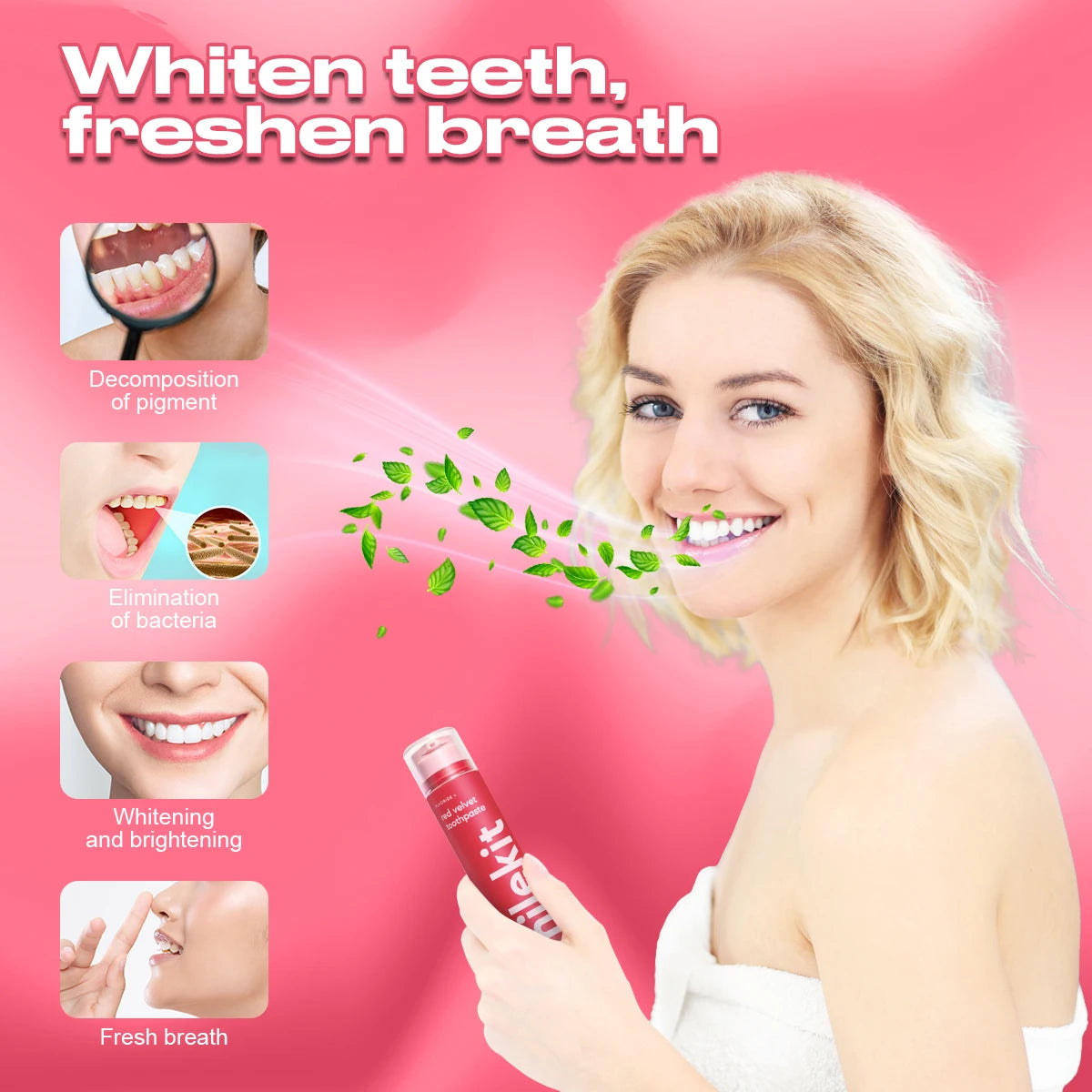 3 PCS Smilekit Teeth Whitening Toothpaste Dental Dentistry Teeth Whitener Professional Yellow Teeth Cleaning Bright White Repair ShopOnlyDeal
