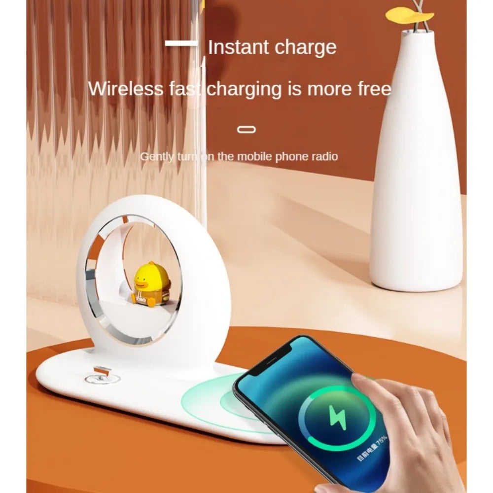 3-in-1 Wireless Charging Night Lights 15W Mobile Phone Earphone Fast Charging With Bracket Function Wireless Charger Desk Lamps LIGHT SOURCE HOUSE Specialty Store
