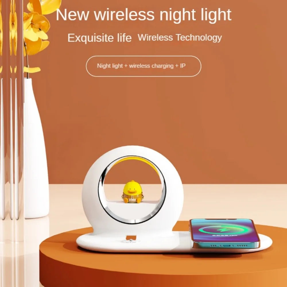 3-in-1 Wireless Charging Night Lights 15W Mobile Phone Earphone Fast Charging With Bracket Function Wireless Charger Desk Lamps LIGHT SOURCE HOUSE Specialty Store