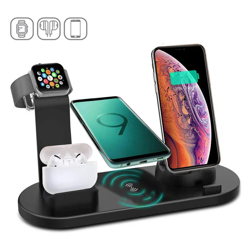 30W 7 in 1 Wireless Charger Stand Pad For iPhone 14 13 12 11 XR Apple Watch Airpods Pro iWatch 8 7 6  Fast Charging Dock Station ShopOnlyDeal