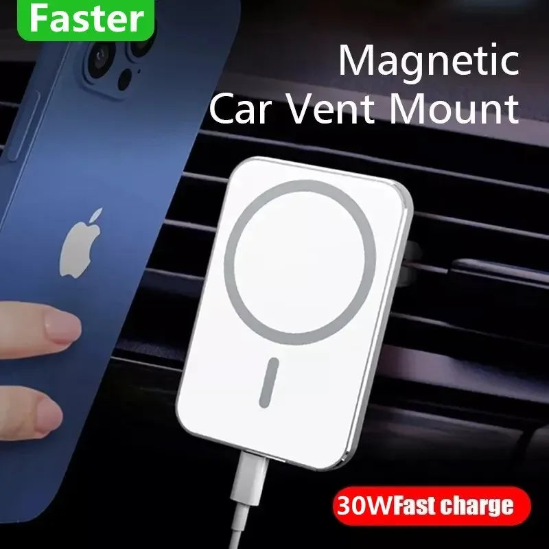 30W Magnetic Car Wireless Chargers Air Vent Phone Holder For iPhone 12 13 14 15 Pro Max Mini Car Charger Fast Charging Station ShopOnlyDeal